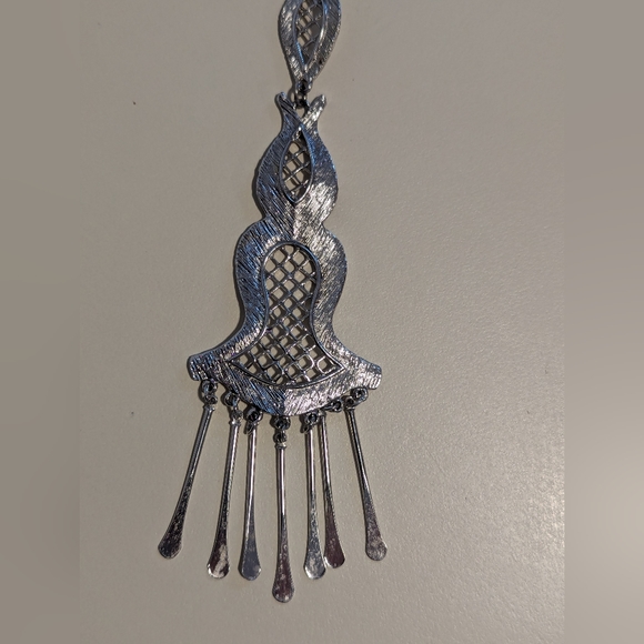 Vintage Vendome Silver Tone Tassel Necklace - Picture 3 of 5